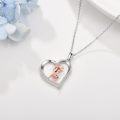 wholesale 925 Sterling Silver Heart-Shaped Deer Pendant Necklace for Women and Girls-0-1
