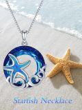 wholesale 925 Sterling Silver Blue Opal Sea Turtle Pendant Necklace for Women-0-2