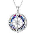 TOUPOP Sterling Silver Celtic Knot Compass Necklace Gift for Women-0-0