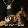 wholesale TOUPOP Wolf Necklace Sterling Silver Wolf Paw Y Pendant Necklace Birthday Christmas Friendship Valentines Mothers Day Jewelry For Women Wolf Loves -0-1