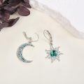 wholesale 925 Sterling Silver Abalone Shell Sun & Moon Dangle Leverback Earrings for Women-0-4