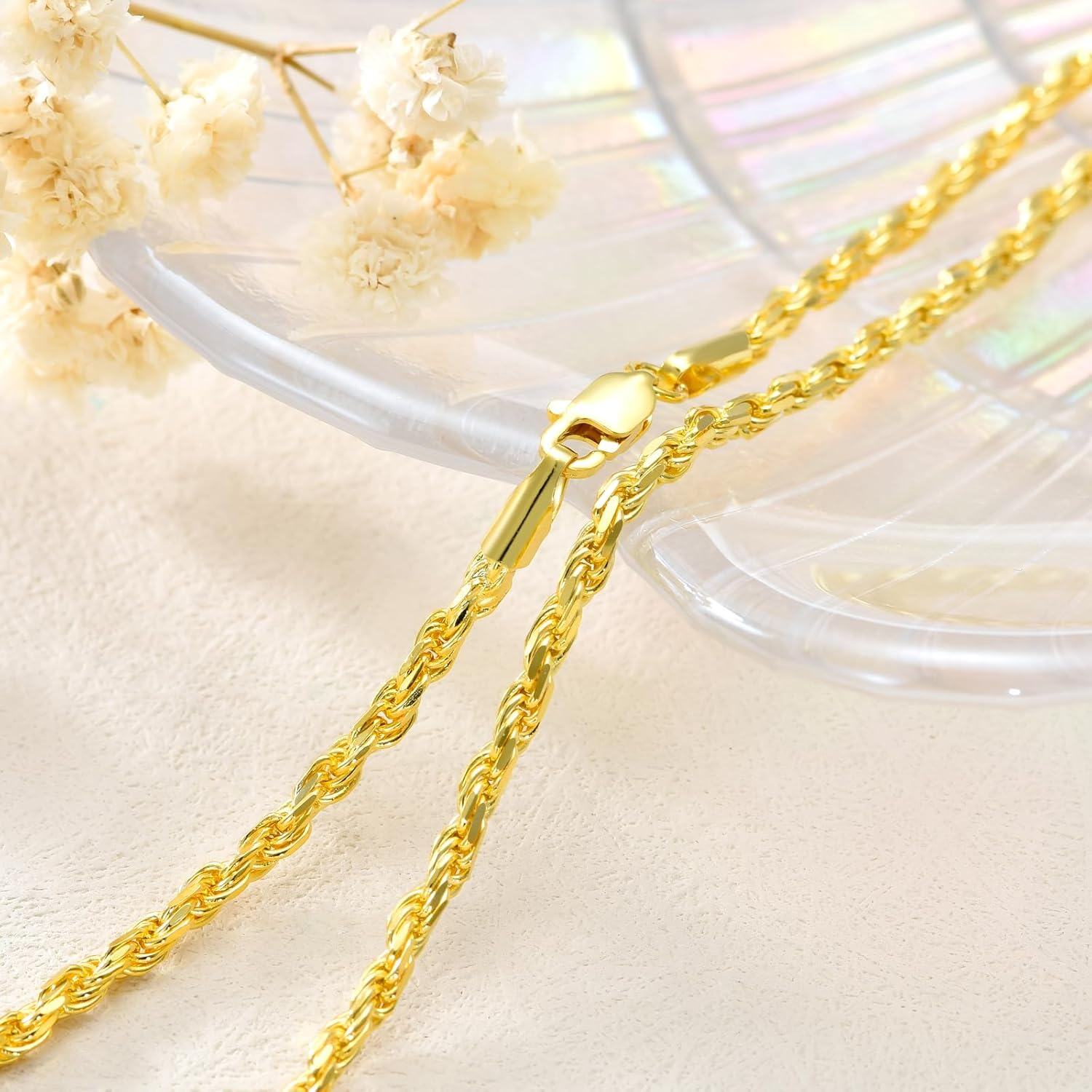 Sterling Silver Wheat Chain Necklace 3mm w Lobster Claw 16 24 for Women Men-0-1