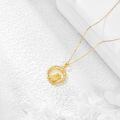 wholesale 14K Gold Owl Heart Crystal Pendant Necklace for Women - 16 Chain-0-3