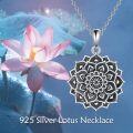 wholesale 925 Sterling Silver Lotus Flower Pendant Necklaces for Women Mother's Day  Ideas-0-5