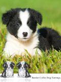 wholesale 925 Sterling Silver Black and White Sitting Puppies Stud Earrings for Women - Cute Animal  Ideas for Dog Owners & Lovers-0-2