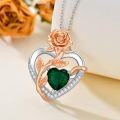 wholesale  Sterling Silver Rose Quartz Heart Pendant Necklace for Women -0-46