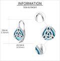 wholesale 925 Sterling Silver Blue Stone Celtic Knot Leverback Earrings for Women-0-4