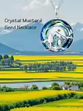 TOUPOP Sterling Silver Crystal Mustard Seed Pendant Necklace-0-2
