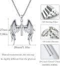 wholesale 925 Sterling Silver Angel Wing Cross Pendant Necklace with Cubic Zirconia for Men & Women-0-1