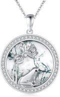 wholesale 925 Sterling Silver Green Moss Agate Lotus Flower Frog Dragonfly Pendant Necklace for Women-0-0