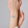 wholesale 925 Sterling Silver Turquoise Boot & Flower Horseshoe Charm Bracelet for Women-0-5