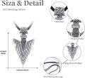 wholesale 925 Sterling Silver 925 Norse Dragon Head Arrowhead Pendant on Black Braided Leather Cord for Men-0-1