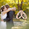 TOUPOP Rose Gold 925 Sterling Silver Moissanite Couple Rings Set Custom Engraved-0-1