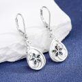 wholesale 925 Sterling Silver Teardrop Flower Drop Dangle Leverback Earrings with Mother of Pearl Inlay and Abalone Shell Accents for Women-0-4