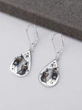 wholesale 925 Sterling Silver Witch Hat Black Cat Teardrop Dangle Earrings for Women Girls Halloween  4cm Long-0-1