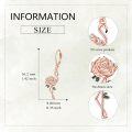 wholesale 925 Sterling Silver Plated Rose Gold  Flamingo & Rose Drop Earrings for Women Gift Ideas-0-4