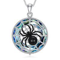 TOUPOP 925 Sterling Silver Spider Pendant Necklace For Women-undefined