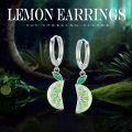 wholesale 925 Sterling Silver Lime Slice Drop Earrings - Green and Yellow Fruit Jewelry-0-5