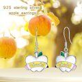 wholesale 925 Sterling Silver Heart-Shaped Thanks! Enamel Dangle Earrings for Women and Girls-0-3