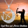 wholesale Rose Gold 925 Sterling Silver Moon & Arrow Pendant Necklace - Archer's Hunt Jewelry for Women-0-7
