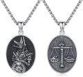 wholesale 925 Sterling Silver Ancient Egypt Jewelry Set - Anubis & Scales Pendants with 34 Box Chain for Men Women-0-0