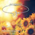wholesale 925 Sterling Silver Sunflower Initial Alphabet Script Letter Bracelet for Women Girls-0-2