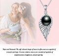 wholesale 925 Sterling Silver Black Pearl Pendant Necklace with Infinity Leaf Design and Cubic Zirconia Accents - Valentines Day & Mothers Day Gifts for Her-0-3