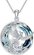 wholesale 925 Sterling Silver Round Crystal Phoenix Bird Pendant Necklace Gift for Women-0-0