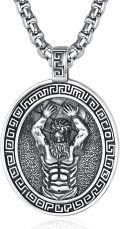wholesale 925 Sterling Silver Greek God Amulet Pendant Necklace  with 24 Rolo Chain-0-0