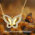 wholesale 14K Gold Diamond Butterfly Pendant Necklaces Wholesale for Women Gifts for Her Mother's Day Anniversary Valentines' Day Birthdays-0-1