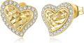 wholesale 14K Gold Heart-Shaped CZ Stud Earrings - Minimalist 14K Gold for Her-0-0