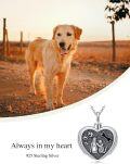 wholesale Dog Urn Necklace For Ashes S925 Sterling Silver Pet Dog Urn For Ashes Necklace Heart Urn Necklaces For Ashes Memorial Keepsake Cremation With Funnel Filler Animal Pendant Jewelry For Women -0-2