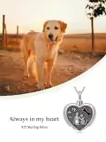 TOUPOP Sterling Silver Dog Urn Necklace For Ashes Memorial Keepsake Pendant-0-2