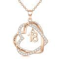 TOUPOP Sterling Silver & Rose Gold Plated Heart Pendant Necklace-0-0