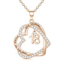 TOUPOP Sterling Silver & Rose Gold Plated Heart Pendant Necklace-undefined