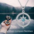 wholesale 925 Sterling Silver Turquoise Sea Turtle Compass Necklace for Women-0-5