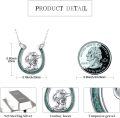 wholesale 925 Sterling Silver Turquoise Horseshoe Cowboy Boot Pendant Necklace Western Jewelry Christmas Gifts for Cowgirl Cowboy-0-3