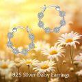wholesale 925 Sterling Silver Daisy Flower Hoop Earrings - Cute Small  for Women and Girls-0-5