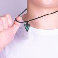 wholesale 925 Sterling Silver Turquoise Arrowhead Pendant Necklace for Men & Women-0-5