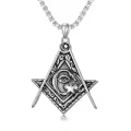 TOUPOP 925 Sterling Silver Celtic Knot Masonic Pendant Necklace-0-0