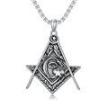 TOUPOP 925 Sterling Silver Celtic Knot Masonic Pendant Necklace-0-0