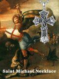wholesale 925 Sterling Silver St Michael Cross Pendant Necklace Wholesale Religious Gift-0-5