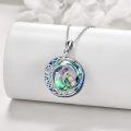 wholesale 925 Sterling Silver Abalone Shell Celtic Knot Moon Fox Pendant Necklace for Women Girls-0-4