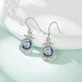 wholesale 925 Sterling Silver Nautical Ship Wheel & Starfish Drop Earrings for Women - Christmas Gifts-0-1
