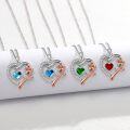 wholesale Sterling Silver Rose Flower Birthstone Necklace for Women Girls-0-3
