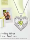 TOUPOP 925 Sterling Silver 12 Birthstone Double Heart Necklace-0-2