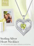 TOUPOP 925 Sterling Silver 12 Birthstone Double Heart Necklace-0-2