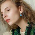 wholesale 925 Sterling Silver London Blue Topaz Leverback Earrings for Women - December Birthstone s-0-3