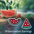 wholesale 925 Sterling Silver Watermelon Slice Stud Earrings - Fruit  for Her-0-5