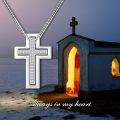 wholesale 925 Sterling Silver CZ Cross Pendant Necklaces Set - Always Be With You for Family and Friends-0-2
